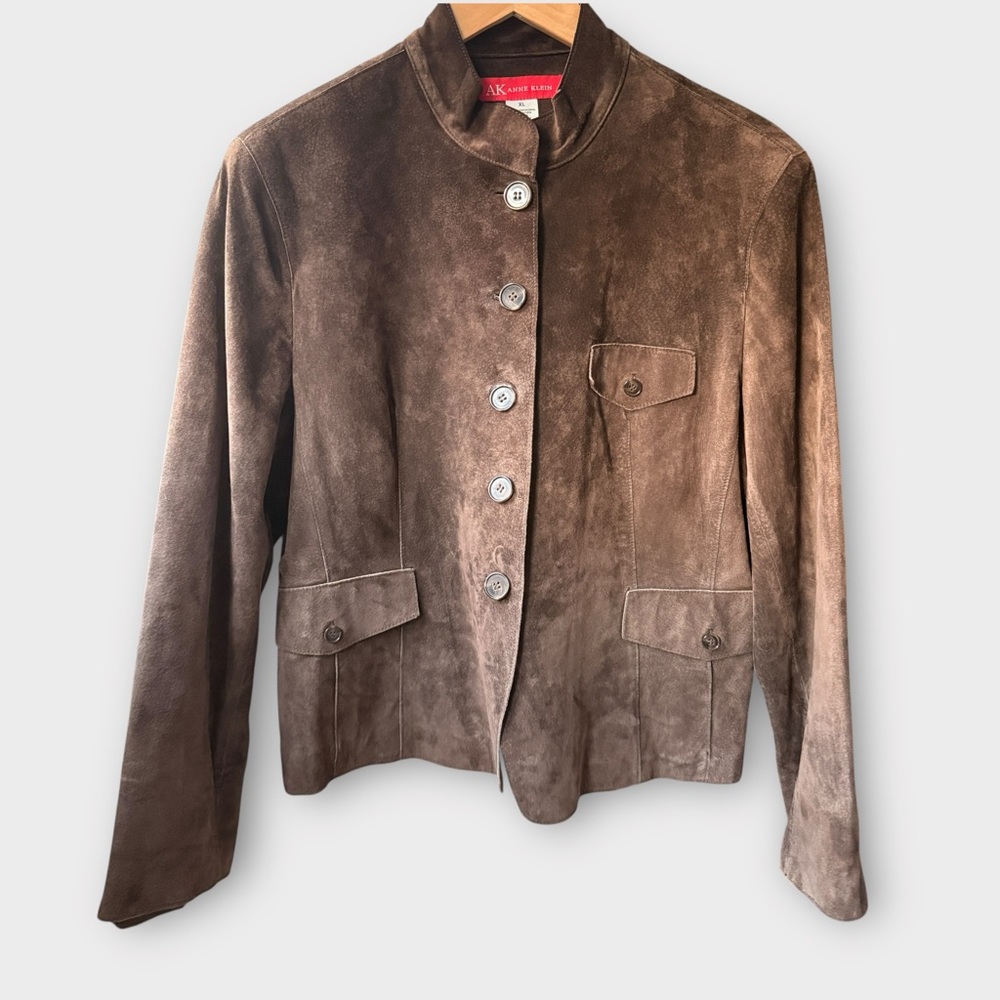 Anne Klein 100% Suede Leather Jacket – Size XL (Like New) - Picture 2 of 10
